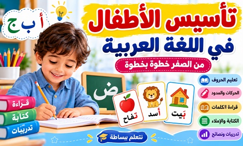 تأسيس الأطفال في اللغة العربية من الصفر وتعليم الحروف والقراءة والكتابة